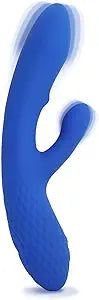 plusOne Luxe Dual Rabbit Vibrator, Internal & External Stimulation, 10 Vibration Settings, Made of Body-Safe Silicone, Waterproof, USB Rechargeable