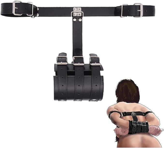 BDSM Handcuffs Sex Bed Adult Set, Sex Bondage Restraints Straps Cuffs, Adjustable Pu Leather Sex Leash Bondage Fetish Handcuffs Kit Cuff Restraint Set Couples Adult Sex Toys for Couple Sex Play