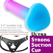 8'' Liquid Silicone Realistic Dildo,Gradient Color Penis for Vaginal and Anal Sex,Adult Sex Toy G-spot Prostate Orgasm,Lifelike Dick with Strong Suction Cup Compatible Strap-on Harness