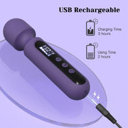 Tracy's Dog Wand Vibrator Kits, Couple Adult Sex Toys with 3 Attachments for Clit, G Spot, Glans, Clitoral Stimulator Vibrating Dildo with LCD Display, 10 Patterns 4 Speeds Massage Kits