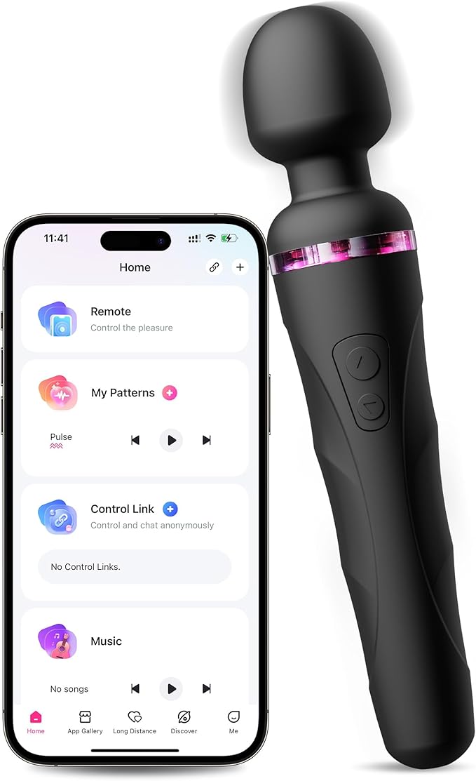 LOVENSE Domi 2 Wand Massager Clitoral Vibrators, Intense Vibrator Black Adult Sex Toys&Games for Women Men Powerful Massage with Dual Rotating Head, Remote Control Vibrator for Couple Play