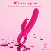 Thrusting Dildo Vibrator Sex Toys - Rose Toy Dildos with 7 Thrusting & Rabbit & Vibration Modes - Independent Control Adult Toys with Multiple Stimulation, Rabbit Vibrators for Women (Dark Purple)