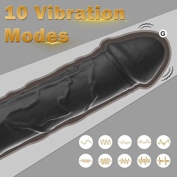 BGGOOD 7.1 Inch Realistic Silicone Dildos - Clitoris G Spot Dildo Vibrator Wand with 10 Vibrates, Sexual Toy Female Adult Sex Toys for Women Couples Pleasure