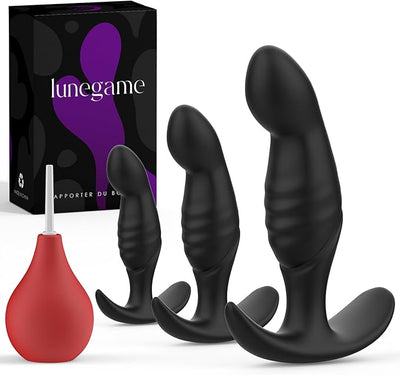 4PCS Anal Plug Adult Sex Toys, Silicone Butt Plug Set for Beginners, Advanced Users, Anal Dildo Training Kit Sex Toys for Man, Women and Couple with Flared Base Prostate Toys