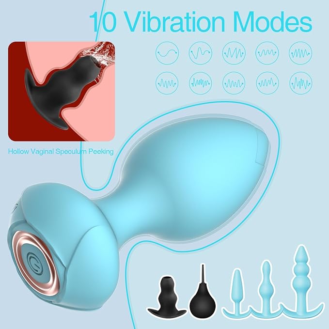 Sex Toys Butt Anal Plug - 6 Pack Training Kit Set Silicone Vibrating Butt Plug with Remote Control Adult Toys for Women, Men, Couple and Beginners (Purple)