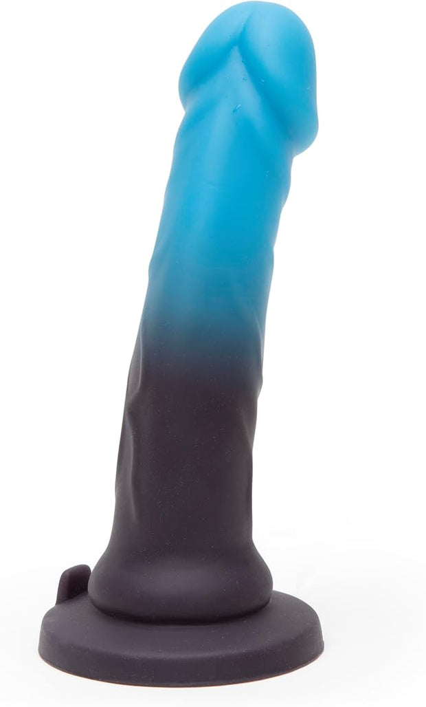 Lovehoney Lifelike Lover Luxe Realistic Dildo - 7 Inch Suction Cup Dildo - Colour Changing Curved Smooth Silicone - Harness Compatible Strap On - Adult Sex Toy - Waterproof - Purple/Pink