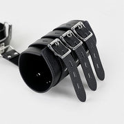BDSM Handcuffs Sex Bed Adult Set, Sex Bondage Restraints Straps Cuffs, Adjustable Pu Leather Sex Leash Bondage Fetish Handcuffs Kit Cuff Restraint Set Couples Adult Sex Toys for Couple Sex Play