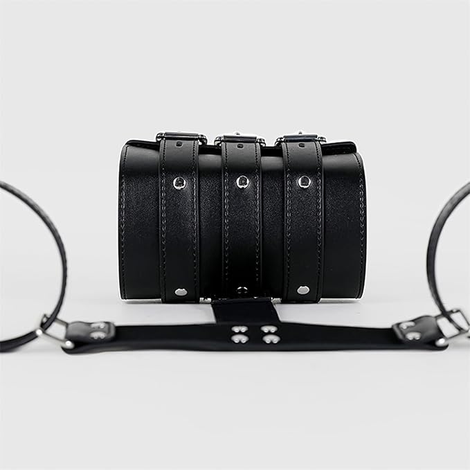 BDSM Handcuffs Sex Bed Adult Set, Sex Bondage Restraints Straps Cuffs, Adjustable Pu Leather Sex Leash Bondage Fetish Handcuffs Kit Cuff Restraint Set Couples Adult Sex Toys for Couple Sex Play