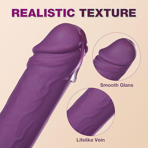 Sex Toys Dildo Vibrator Machines - 12.85 Inch Realistic Dildos with 10 Vibration & 3 Thrusting & Heating Modes, Adult Machine G Spot Clit Anal Toy with Removable Suction Cup for Women Men Couple