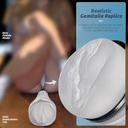 Male Masturbator Realistic Pocket Pussy Vagina Textured with 7.5in Depth Soft and Fleshy Texture,Penis Training Masturbators Sex Machine Toy for Men (Transparent)