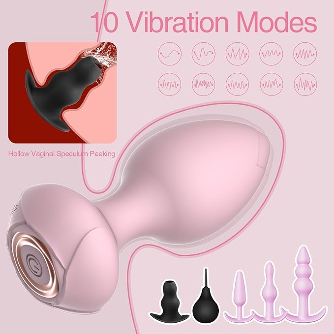 Sex Toys Butt Anal Plug - 6 Pack Training Kit Set Silicone Vibrating Butt Plug with Remote Control Adult Toys for Women, Men, Couple and Beginners (Purple)