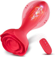 Inflatable Butt Plug Anal Toys - Rose Vibrating Butt Plug Anal Sex Toys for Adults Anal Vibrator with Automatic Inflation and 10 Vibrating Modes for Men and Women Prostate Massager