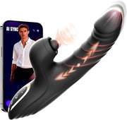 Vibrator Sex Toys for Women - Rabbit Vibrator with 10 Vibrating 7 Thrust Modes with Licking, G Spot Vibrator Clitoral Vibrators Adult Sex Toys for Womens Female Couples Games Black Adult Toys