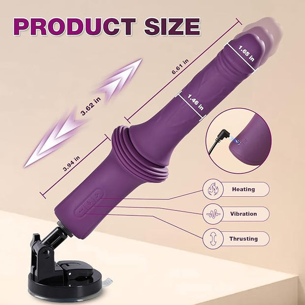 Sex Toys Dildo Vibrator Machines - 12.85 Inch Realistic Dildos with 10 Vibration & 3 Thrusting & Heating Modes, Adult Machine G Spot Clit Anal Toy with Removable Suction Cup for Women Men Couple