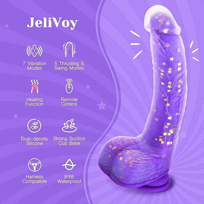 Tracy’s Dog Thrusting Dildo Vibrator - 9.25" Heating Realistic G-Spot Vibrator for Women Couples, Remote-Controlled Adult Sex Toy with 3 Thrusting Speeds, 10 Vibration Modes & Suction Cup Base