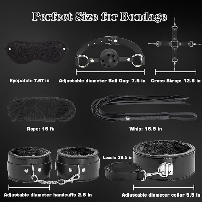 Bondage Restraints for Adult Toys, 12 Pcs Bondage Gear and Accessories Sex Toys for Women and Couples