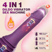 Sex Toys Dildo Vibrator Machines - 12.85 Inch Realistic Dildos with 10 Vibration & 3 Thrusting & Heating Modes, Adult Machine G Spot Clit Anal Toy with Removable Suction Cup for Women Men Couple