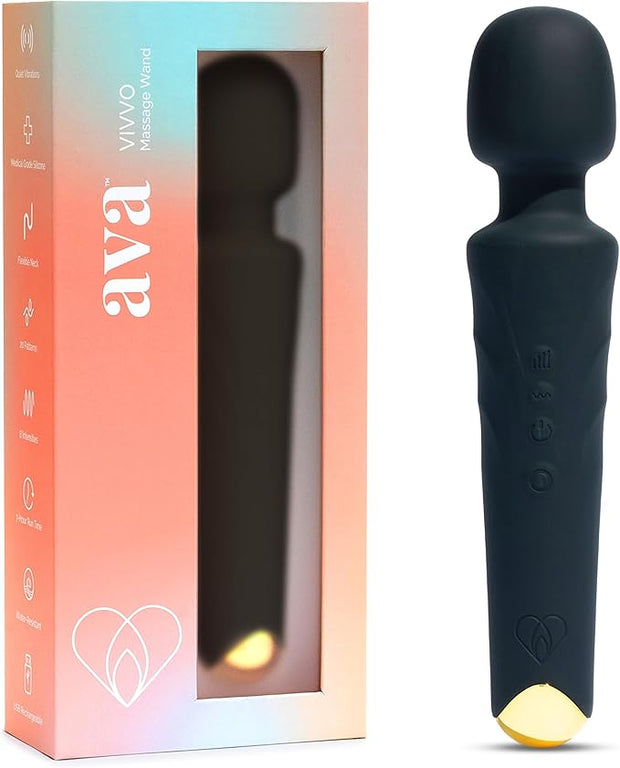 Ava Vibrator for Women – 4 Hour Battery Life | Water Resistant Body Safe Silicone | Clitoral Vibrators Sex Toy with 20 Patterns & 8 Speeds – Clit Stimulator Adult Sex Toys – Discreet Gift