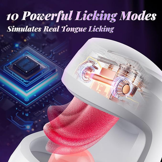 Male Masturbator Male Sex Toys - Sex Toy for Men with 10 Thrusting & 10 Real Tongue Licking Modes Blowjob Sex Machine Stroker for Training, Sex Toys Increase Endurance for Men Pleasure