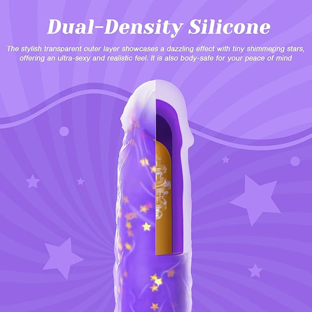 Tracy’s Dog Thrusting Dildo Vibrator - 9.25" Heating Realistic G-Spot Vibrator for Women Couples, Remote-Controlled Adult Sex Toy with 3 Thrusting Speeds, 10 Vibration Modes & Suction Cup Base