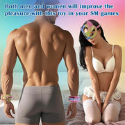 BDSM Sex Bondage Restraints Kit Adult Toys with Cat Mask Blindfold and Adjustable Handcuffs for Women and Men, Soft Vegan Leather SM Bondage Gear Accessories Sexy Slave Sex Toys for Couple Role Play