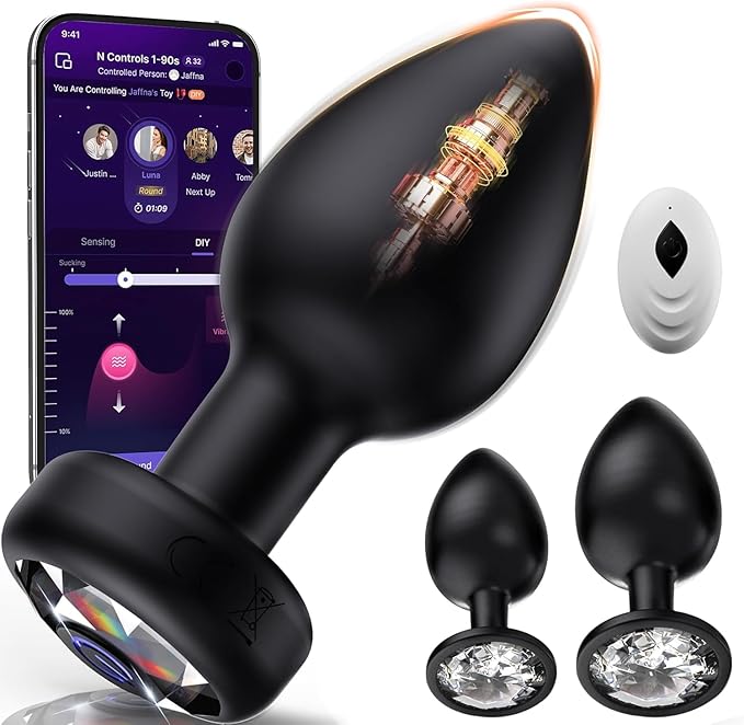 3PCS Anal Training Kit Adult Sex Toys, Silicone Vibrating Butt Plug with 10 Vibration, APP Remote Control Dildo Vibrator Butt Plug Set for Beginners, Advanced Users for Men Women Couple