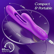 Vibrator Dildo Rabbit Sex Toys -LOVENOTE G Spot Vibrator Massager for Women Clitoral Nipple Stimulation, 3 in 1 Sex Toys with 14 Vibration & 7 Tongue Licking Flapping, Adult Product Aurieel (Ruby)