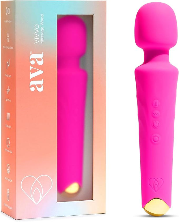 Ava Vibrator for Women – 4 Hour Battery Life | Water Resistant Body Safe Silicone | Clitoral Vibrators Sex Toy with 20 Patterns & 8 Speeds – Clit Stimulator Adult Sex Toys – Discreet Gift