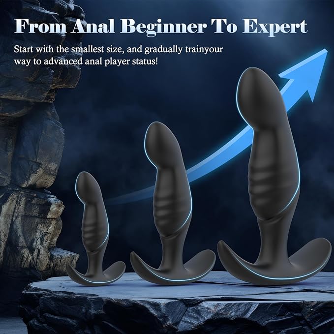 4PCS Anal Plug Adult Sex Toys, Silicone Butt Plug Set for Beginners, Advanced Users, Anal Dildo Training Kit Sex Toys for Man, Women and Couple with Flared Base Prostate Toys