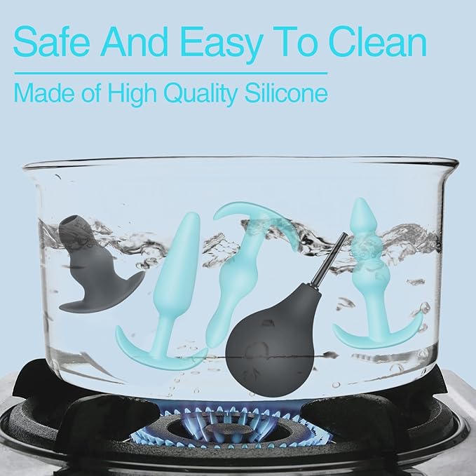 Sex Toys Butt Anal Plug - 6 Pack Training Kit Set Silicone Vibrating Butt Plug with Remote Control Adult Toys for Women, Men, Couple and Beginners (Purple)