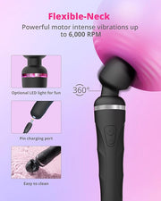 LOVENSE Domi 2 Wand Massager Clitoral Vibrators, Intense Vibrator Black Adult Sex Toys&Games for Women Men Powerful Massage with Dual Rotating Head, Remote Control Vibrator for Couple Play