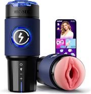 Male Masturbator Sex Toys for Men Penis Pump with APP Control – Thrusting Stroker with 360° Heating, 5-Speed Smooth Motion Blowjob Men’s Sex Toy, Silent Brushless Motor, 3D Sleeve Erotic Massage Kits
