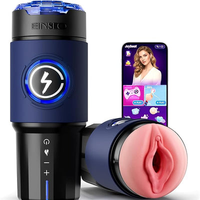 Male Masturbator Sex Toys for Men Penis Pump with APP Control – Thrusting Stroker with 360° Heating, 5-Speed Smooth Motion Blowjob Men’s Sex Toy, Silent Brushless Motor, 3D Sleeve Erotic Massage Kits