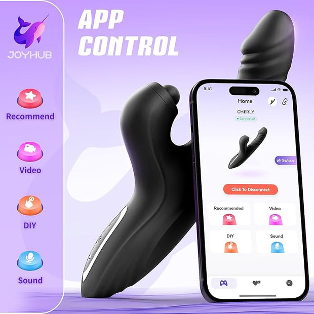 Vibrator Sex Toys for Women - Rabbit Vibrator with 10 Vibrating 7 Thrust Modes with Licking, G Spot Vibrator Clitoral Vibrators Adult Sex Toys for Womens Female Couples Games Black Adult Toys