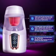 Male Masturbator Male Sex Toys - Sex Toy for Men with 10 Thrusting & 10 Real Tongue Licking Modes Blowjob Sex Machine Stroker for Training, Sex Toys Increase Endurance for Men Pleasure