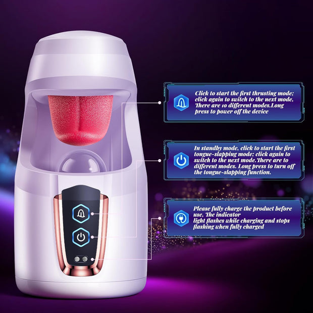 Male Masturbator Male Sex Toys - Sex Toy for Men with 10 Thrusting & 10 Real Tongue Licking Modes Blowjob Sex Machine Stroker for Training, Sex Toys Increase Endurance for Men Pleasure