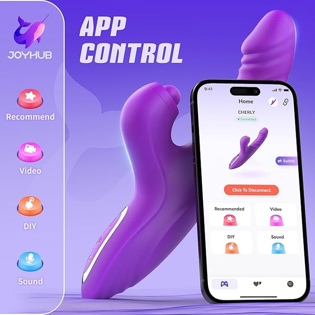 Vibrator Sex Toys for Women - Rabbit Vibrator with 10 Vibrating 7 Thrust Modes with Licking, G Spot Vibrator Clitoral Vibrators Adult Sex Toys for Womens Female Couples Games Black Adult Toys