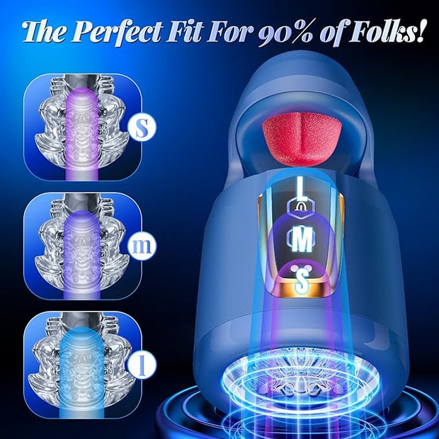 Male Masturbator Male Sex Toys - Sex Toy for Men with 10 Thrusting & 10 Real Tongue Licking Modes Blowjob Sex Machine Stroker for Training, Sex Toys Increase Endurance for Men Pleasure