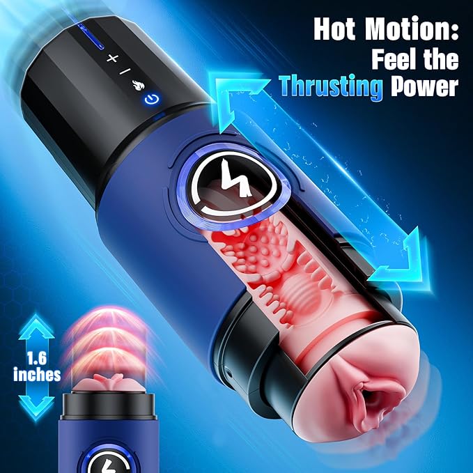 Male Masturbator Sex Toys for Men Penis Pump with APP Control – Thrusting Stroker with 360° Heating, 5-Speed Smooth Motion Blowjob Men’s Sex Toy, Silent Brushless Motor, 3D Sleeve Erotic Massage Kits