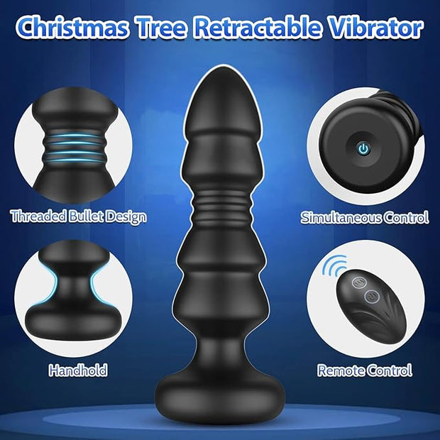 Thrusting Sex Toys Anal Plugs - Anal Toys Sex Toy Remote Control Vibrating Butt Plug G Spot Vibrator, Anal Beads with 5 Vibrating & Thrusting Prostate Massager, Anal Sex Toys for Male and Female