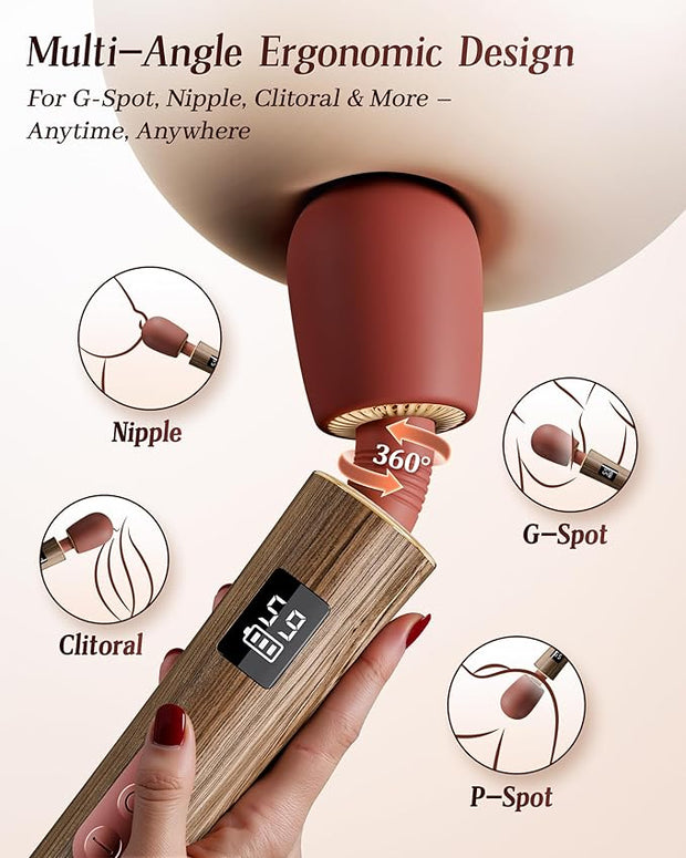 Sex Toys Vibrator Wand Dildo - Sex Toy for Women Clitoral G Spot Stimulation, Allovü Erotic Massager with 9 Powerful Vibrations, USB Rechargeable Waterproof for Female Couples Sex Furniture Bedding