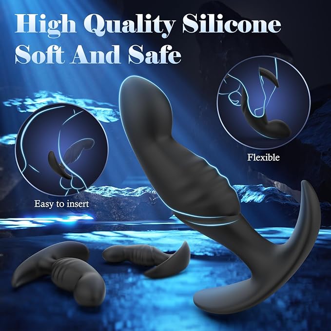 4PCS Anal Plug Adult Sex Toys, Silicone Butt Plug Set for Beginners, Advanced Users, Anal Dildo Training Kit Sex Toys for Man, Women and Couple with Flared Base Prostate Toys