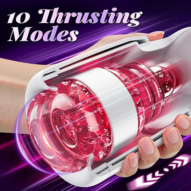 Male Masturbator Male Sex Toys - Sex Toy for Men with 10 Thrusting & 10 Real Tongue Licking Modes Blowjob Sex Machine Stroker for Training, Sex Toys Increase Endurance for Men Pleasure