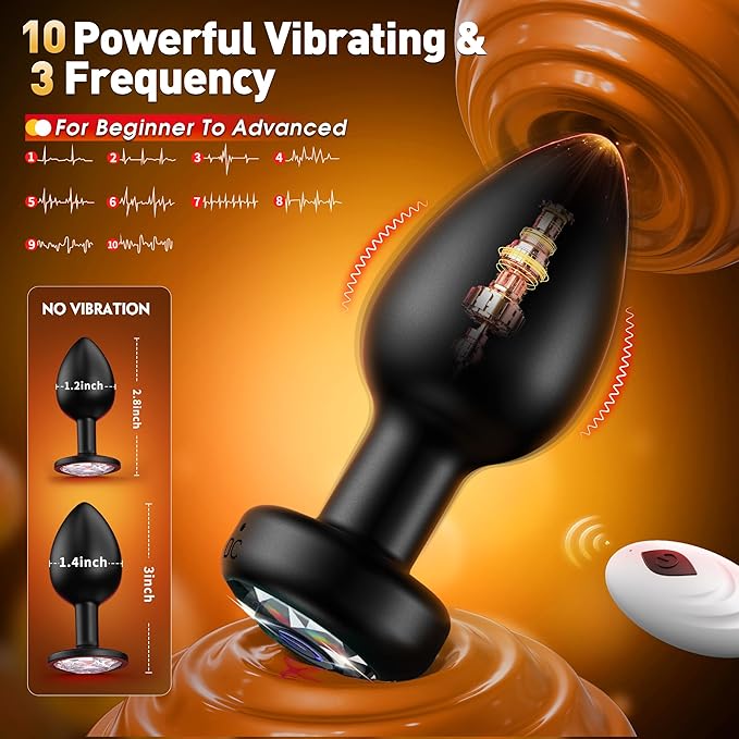 3PCS Anal Training Kit Adult Sex Toys, Silicone Vibrating Butt Plug with 10 Vibration, APP Remote Control Dildo Vibrator Butt Plug Set for Beginners, Advanced Users for Men Women Couple
