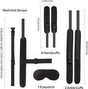 Sex Toys Bondage BDSM Restraints Set Sex Toy for Women Men Adjustable Sex Straps Neck to Wrist Cuffs Universal Buckle Locks Wrist & Thigh Cuffs Blindfold Bondage Gear & Accessories Couple Play