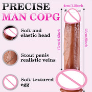 Telescopic Realistic Heating Vibrator Dildo