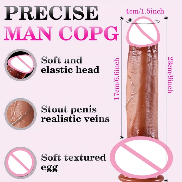 Telescopic Realistic Heating Vibrator Dildo