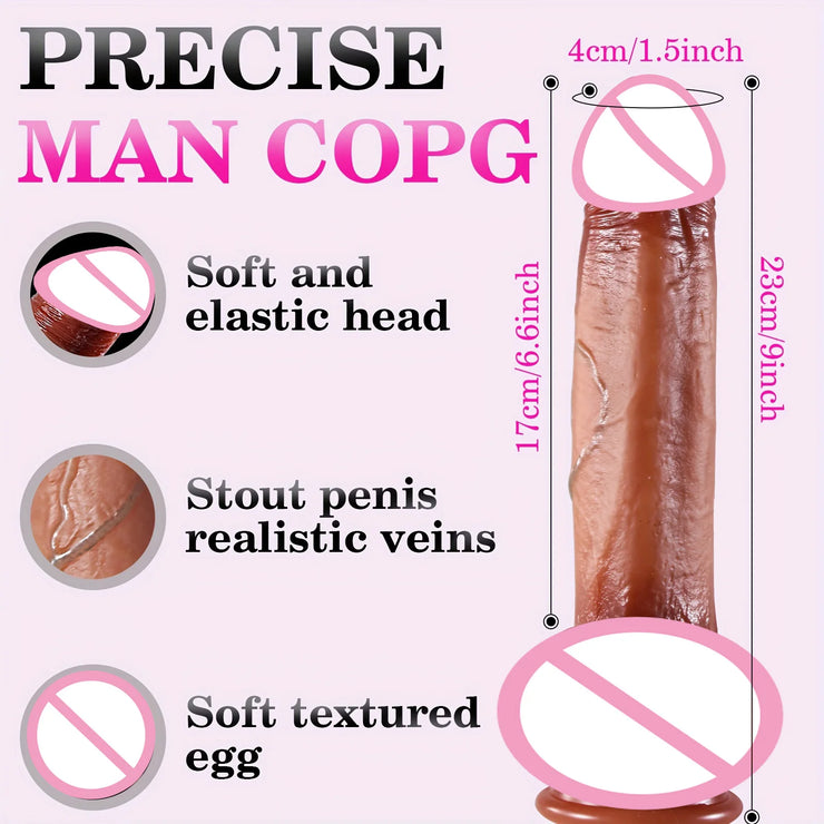 Telescopic Realistic Heating Vibrator Dildo