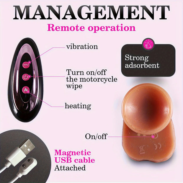 Telescopic Realistic Heating Vibrator Dildo
