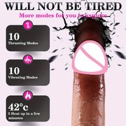 Telescopic Realistic Heating Vibrator Dildo